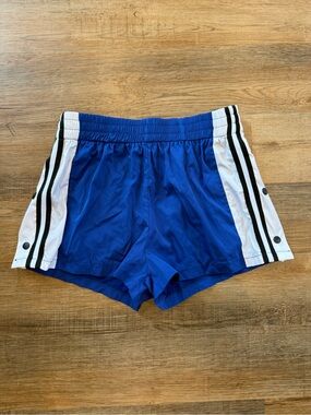 Vogue Sexy Lounge Women’s Blue Athletic Shorts White/Black Side Stripes Size L